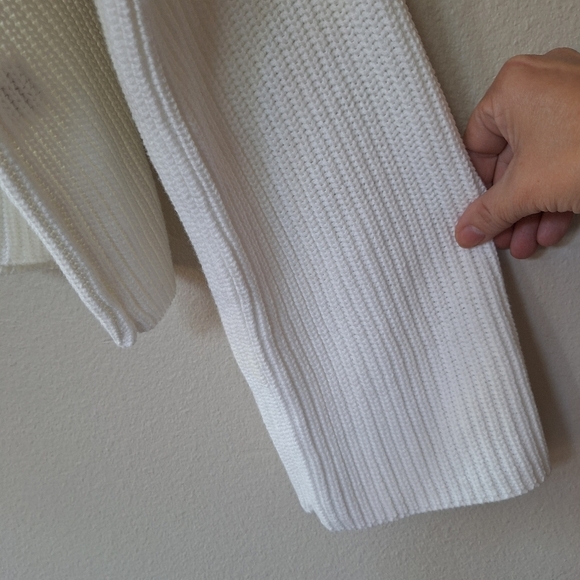 NWT Moon + Madison White/Peach Crocheted Summer Logo Sweater Womens XL - Picture 5 of 7